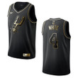 Men's San Antonio Spurs #4 Derrick White Golden Edition Jersey - Black , Basketball Jersey