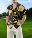 Luxury Black And Gold Floral Golf Club And Ball EZ20 1101 Hawaiian Shirt