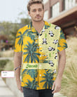 Panda Yellow Tropical Custom Hawaiian Shirt