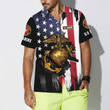 The Golden Eagle US Marine Corps Hawaiian Shirt, US Marine Short Sleeve Shirt, Cool Marine Shirt For Men And Women
