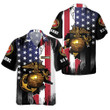 The Golden Eagle US Marine Corps Hawaiian Shirt, US Marine Short Sleeve Shirt, Cool Marine Shirt For Men And Women