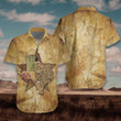 Texas State Map And Compass Pattern Hawaiian Shirt, Insignia State Of Texas Shirt, Texas Shirt For Men