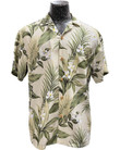 White Ginger Khaki Hawaiian Shirt