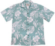Hibiscus Breeze Green Hawaiian Shirt