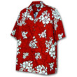 White Flower Red Hawaiian Shirt