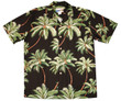 Waimea Palms Black Hawaiian Shirt