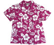 Hibiscus Party Red Fitted Women's Hawaiian Shirt