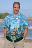 Surfboard Woody Blue Hawaiian Shirt