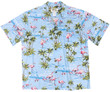 Flamingo Island Blue Hawaiian Shirt