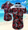 Portland Trail Blazers Hawaii Fit Body Shirt Summer Button Up Shirt For Men Beach Wear Short Sleeve Hawaii Shirt