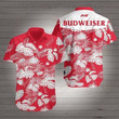 Budweiser beer Hawaiian Shirt White Men Women Beach Wear Short Sleeve Hawaii Shirt