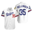 Los Angeles Dodgers Bellinger 35 2020 Championship Golden Edition White Jersey Inspired Style Hawaiian Shirt