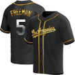 Youth Los Angeles Dodgers #5 Freddie Freeman Black Golden Jersey