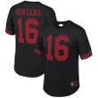 Men's Mitchell & Ness Joe Montana Black San Francisco 49ers Retired Player Name & Number Mesh Top