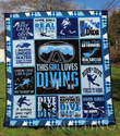 Diving Girl 3D Customized Quilt Blanket Size Single, Twin, Full, Queen, King, Super King  