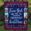 Texas Girls Are Sunshine Mixed Withlittle Hurricane Customize Quilt Blanket Size Single, Twin, Full, Queen, King, Super King  
