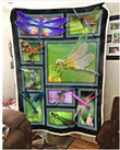 Dragonfly Green Love Christmas Gift 3D Quilt Blanket Size Single, Twin, Full, Queen, King, Super King  