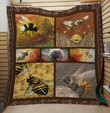 Bee Flower 3D Customized Quilt Blanket Size Single, Twin, Full, Queen, King, Super King  