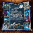 To My Daughter Wolf 3D Quilt Blanket Size Single, Twin, Full, Queen, King, Super King  