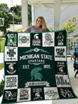 Ncaa Michigan State Spartans 3D Customized Personalized 3D Customized Quilt Blanket Size Single, Twin, Full, Queen, King, Super King  