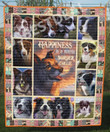 Border Collie Happiness Is Warm Border Collie 3D Quilt Blanket Size Single, Twin, Full, Queen, King, Super King  