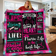 Nursing Life Is The Best Life Blessed Nurse Custom Quilt Qf8081 Quilt Blanket Size Single, Twin, Full, Queen, King, Super King  