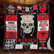 Skull Nurse Nurses Smile Back At Death Custom Quilt Qf8141 Quilt Blanket Size Single, Twin, Full, Queen, King, Super King  