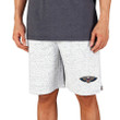 New Orleans Pelicans Concepts Sport Throttle Knit Jam Shorts - White/Charcoal