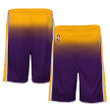 Los Angeles Lakers  Youth 2009/10 Hardwood Classics Fadeaway Reload 3.0 Swingman Shorts - Gold/Purple