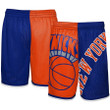 New York Knicks  Youth Hardwood Classics Big Face 5.0 Shorts - Orange/Blue