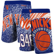 New York Knicks  Hardwood Classics Jumbotron Sublimated Shorts - Royal