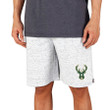 Milwaukee Bucks Concepts Sport Throttle Knit Jam Shorts - White/Charcoal