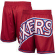 Philadelphia 76ers  Hardwood Classics Big Face 2.0 Shorts - Red
