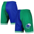 Dallas Mavericks  Hardwood Classics 1998 Split Swingman Shorts - Blue/Green