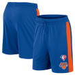 New York Knicks s Branded 75th Anniversary Downtown Performance Practice Shorts - Blue/Orange