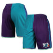 Charlotte Hornets  Hardwood Classics 1999 Split Swingman Shorts - Teal/Purple