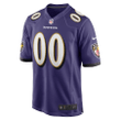 Youth's White Baltimore Ravens Custom Game Jersey - Purple