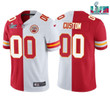 Youth Kansas City Chiefs Custom ACTIVE PLAYER Red White Split Super Bowl LVII Patch Vapor Untouchable Limited Stitched Jersey