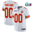 Men's Kansas City Chiefs Custom ACTIVE PLAYER White Super Bowl LVII Patch Vapor Untouchable Limited Stitched Jersey