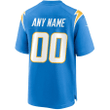 Youth's Los Angeles Chargers Custom Game Jersey - Powder Blue