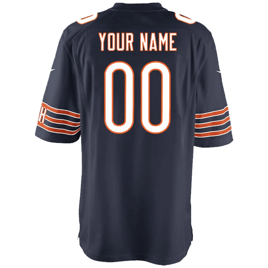 Youth's Chicago Bears Home Custom Game Jersey - Navy