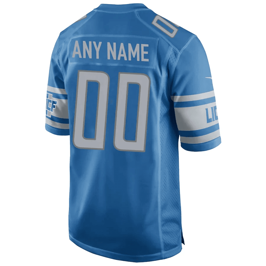 Youth's Detroit Lions Home Custom Game Jersey - Blue