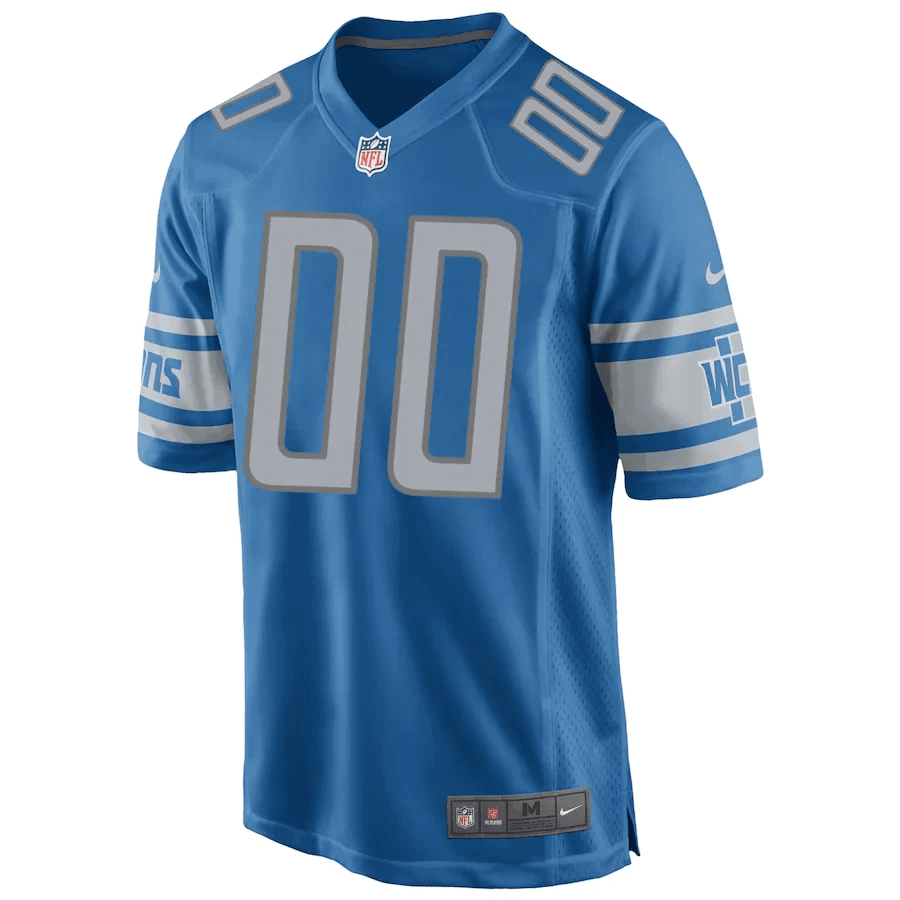 Youth's Detroit Lions Home Custom Game Jersey - Blue