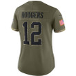 Women's Aaron Rodgers Green Bay Packers 2022 Salute To Service Limited Jersey - Olive