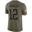 Men's Aaron Rodgers Green Bay Packers 2022 Salute To Service Limited Jersey - Olive