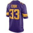 Men's Minnesota Vikings Alternate Custom Game Jersey - Purple