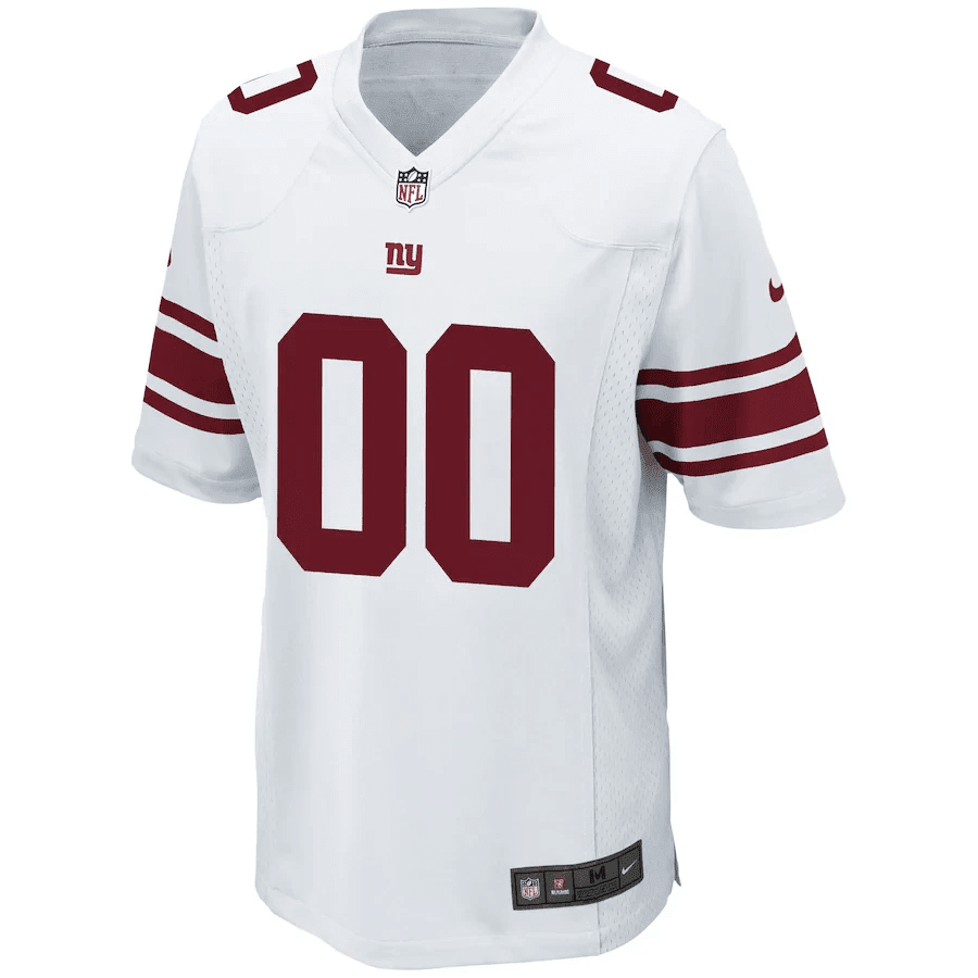 Youth's New York Giants Road Custom Game Jersey - White