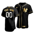 Men's New York Yankees Custom #00 Golden Edition Black Jersey
