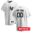 Men's New York Yankees White Home Replica Custom Jersey