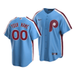 Youth's Philadelphia Phillies Custom #00 Cooperstown Collection Light Blue Road Jersey